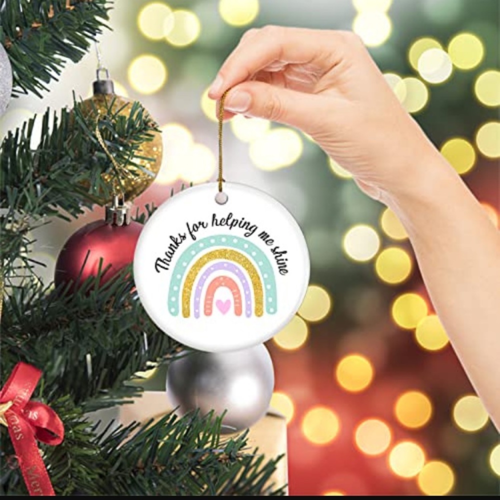 Teacher Gift Christmas Ornament Thanks for Helping Me Shine